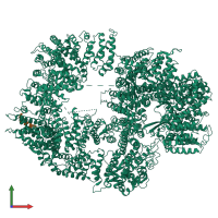 PDB entry 6zh6 coloured by chain, front view.