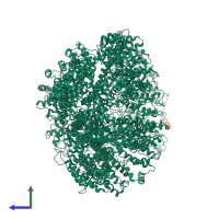 PDB entry 6zh6 coloured by chain, side view.
