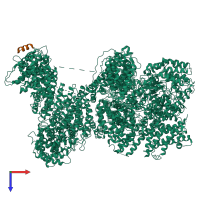 PDB entry 6zh6 coloured by chain, top view.