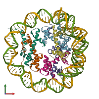 PDB entry 6zhy coloured by chain, front view.