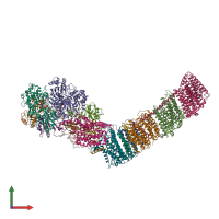 PDB entry 6zjl coloured by chain, front view.