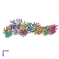 PDB entry 6zjy coloured by chain, top view.
