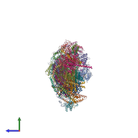 PDB entry 6zkr coloured by chain, side view.