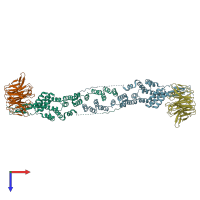 PDB entry 6zl0 coloured by chain, top view.
