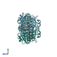 PDB entry 6zl6 coloured by chain, side view.