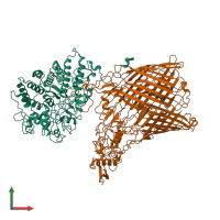 PDB entry 6zlt coloured by chain, front view.