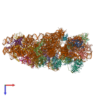 PDB entry 6zlw coloured by chain, top view.