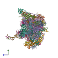 PDB entry 6zm5 coloured by chain, side view.