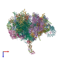 PDB entry 6zm5 coloured by chain, top view.