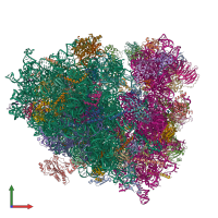 PDB entry 6zm7 coloured by chain, front view.