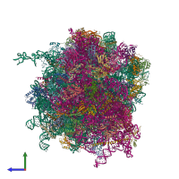 PDB entry 6zm7 coloured by chain, side view.