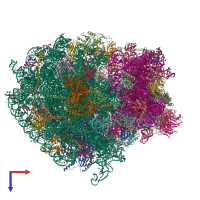 PDB entry 6zm7 coloured by chain, top view.