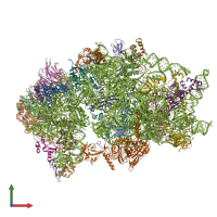 PDB entry 6zmt coloured by chain, front view.