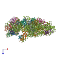 PDB entry 6zmt coloured by chain, top view.