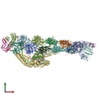 PDB entry 6znl coloured by chain, front view.