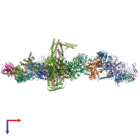 PDB entry 6znl coloured by chain, top view.