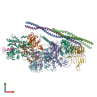 PDB entry 6znn coloured by chain, front view.