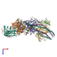 PDB entry 6zno coloured by chain, top view.