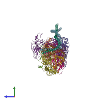 PDB entry 6zo4 coloured by chain, side view.