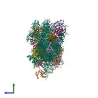 PDB entry 6zoj coloured by chain, side view.
