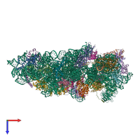 PDB entry 6zoj coloured by chain, top view.