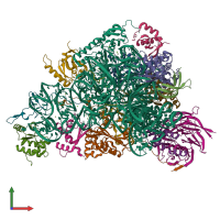 PDB entry 6zol coloured by chain, front view.