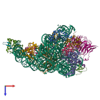 PDB entry 6zol coloured by chain, top view.
