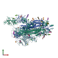 PDB entry 6zp7 coloured by chain, front view.
