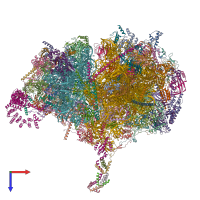 PDB 6zs9 coloured by chain and viewed from the top.