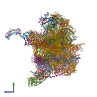 PDB entry 6zsa coloured by chain, side view.