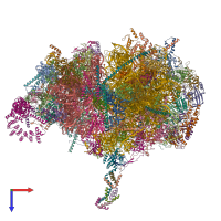 PDB entry 6zsb coloured by chain, top view.