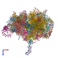 PDB entry 6zsd coloured by chain, top view.