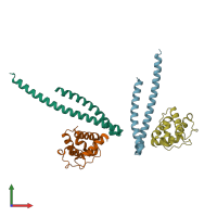 PDB entry 6zsh coloured by chain, front view.