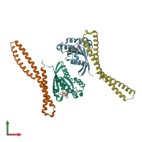 PDB entry 6zsi coloured by chain, front view.