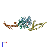 PDB entry 6zsi coloured by chain, top view.