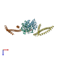 PDB entry 6zsj coloured by chain, top view.