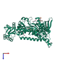 PDB entry 6zst coloured by chain, top view.