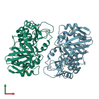 PDB entry 6zsu coloured by chain, front view.