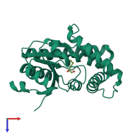 PDB entry 6ztu coloured by chain, top view.