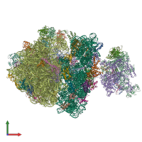 PDB entry 6zu1 coloured by chain, front view.