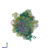 PDB entry 6zu1 coloured by chain, side view.