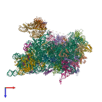 PDB entry 6zu9 coloured by chain, top view.