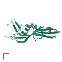 PDB entry 6zuq coloured by chain, top view.