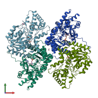 PDB entry 6zvg coloured by chain, front view.