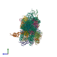 PDB entry 6zvh coloured by chain, side view.