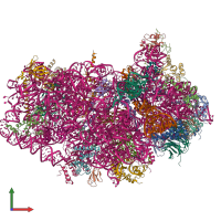 PDB entry 6zvi coloured by chain, front view.