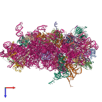 PDB entry 6zvi coloured by chain, top view.