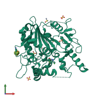 PDB entry 6zvl coloured by chain, front view.