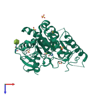 PDB entry 6zvl coloured by chain, top view.