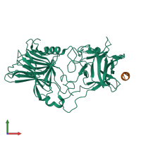 PDB entry 6zvn coloured by chain, front view.